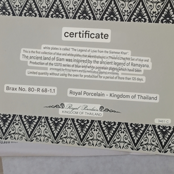 1991 Royal Porcelain Kingdom Of Thailand Collector’s Plate “The Betrothal “ - Picture 6 of 13